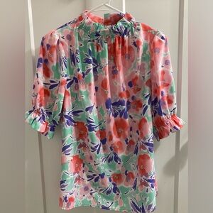 2 HEARTS watercolor top, size small